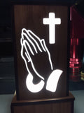 Praying Hands with Cross LED Lamp