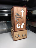 Praying Hands with Cross LED Lamp