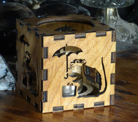 Rat Mouse with Umbrella Candle Votive Cube