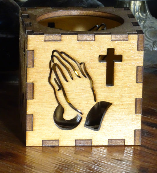 Praying Hands Candle Votive Cube