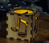 Music Note Candle Votive Cube