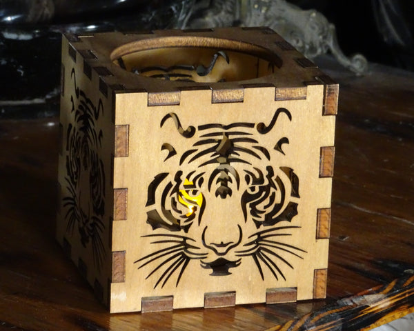 Tiger Face Votive Cube