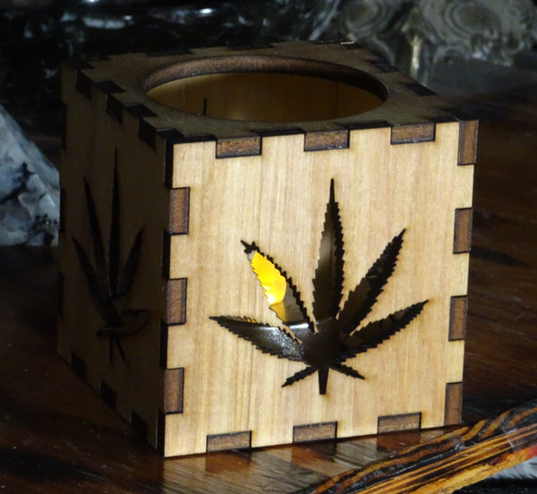 Marijuana CBD Weed Pot Leaf Votive Cube