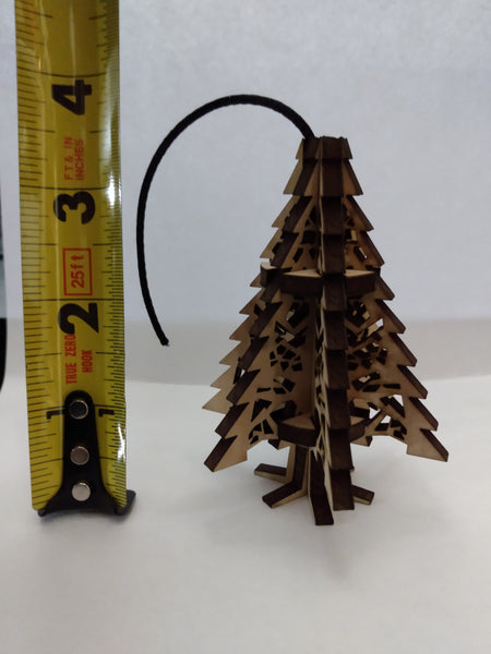 3-D Mini Wood Tree Ornament